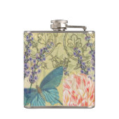 Roze Bloemrijke Victoriaanse Vrouw Regency Heupfles (Achterkant)