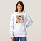 Roze Bloemrijke Victoriaanse Vrouw Regency Hoodie (Voorkant volledig)