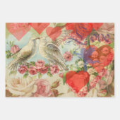 Roze Bloemrijke Victoriaanse Vrouw Regency Inpakpapier Vel (Voorkant 3)