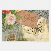 Roze Bloemrijke Victoriaanse Vrouw Regency Inpakpapier Vel (Voorkant 2)