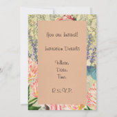 Roze Bloemrijke Victoriaanse Vrouw Regency Kaart (Achterkant)