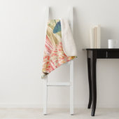 Roze Bloemrijke Victoriaanse Vrouw Regency Sherpa Deken (In situ)