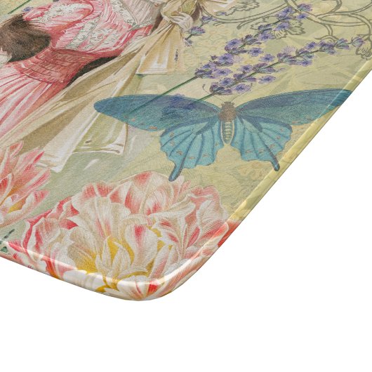 Roze Bloemrijke Victoriaanse Vrouw Regency Snijplank (Hoek)