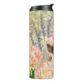 Roze Bloemrijke Victoriaanse Vrouw Regency Thermosbeker (Gedraaid links)