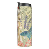 Roze Bloemrijke Victoriaanse Vrouw Regency Thermosbeker (Geroteerd rechts)