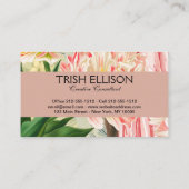 Roze Bloemrijke Victoriaanse Vrouw Regency Visitekaartje (Achterkant)