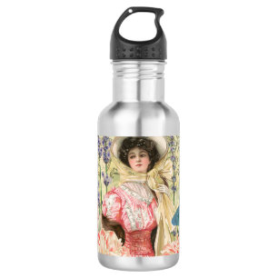 Roze Bloemrijke Victoriaanse Vrouw Regency Waterfles