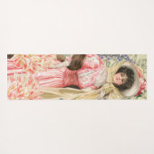 Roze Bloemrijke Victoriaanse Vrouw Regency Yogamat (Achterkant (horizontaal))
