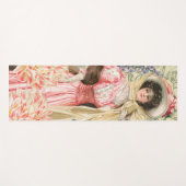 Roze Bloemrijke Victoriaanse Vrouw Regency Yogamat (Voorkant (horizontaal))