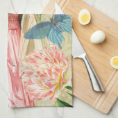 Roze Bloemrijke Victoriase Vrouw Regency Theedoek (Quarter Fold)