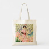 Roze Bloemrijke Victoriase Vrouw Regency Tote Bag (Achterkant)