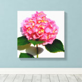 Roze bloemroze bloemroze floraal canvas afdruk (Insitu (Houten vloer))