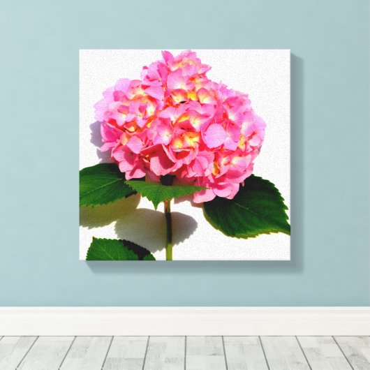 Roze bloemroze bloemroze floraal canvas afdruk (Insitu (Houten vloer))