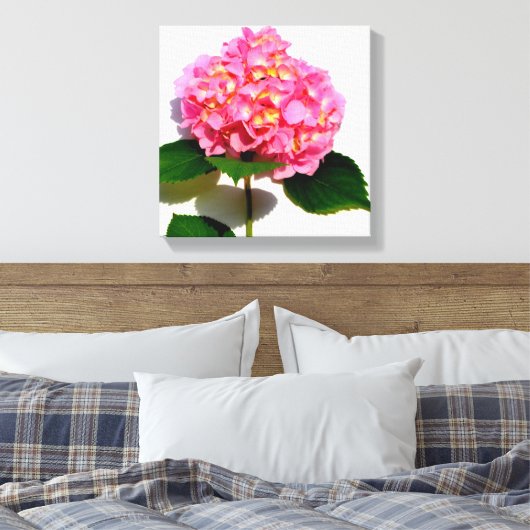 Roze bloemroze bloemroze floraal canvas afdruk (Insitu (Slaapkamer))