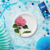 Roze bloemroze bloemroze floraal papieren bordje (Feest)