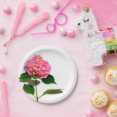 Roze bloemroze bloemroze floraal papieren bordje (Feest)
