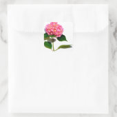 Roze bloemroze bloemroze floraal vierkante sticker (Tas)