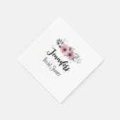 Roze bloemrozen bruiloft feest servetten (Hoek)