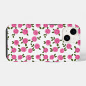 Roze bloemrozen iPhone hoesje (Achterkant horizontaal)