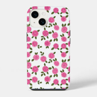 Roze bloemrozen iPhone 14 hoesje