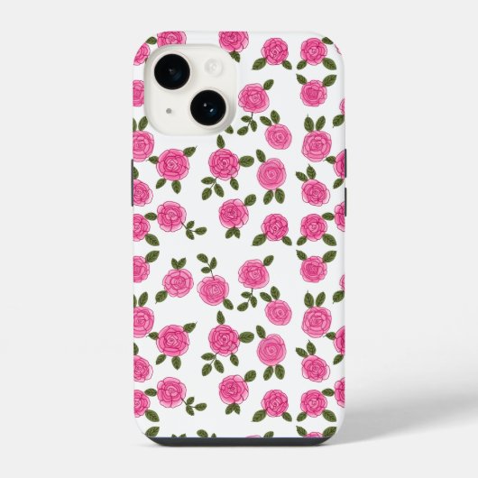 Roze bloemrozen iPhone hoesje (Achterkant)