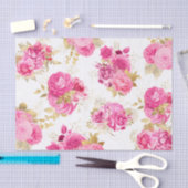 Roze Bloemrozen Tissuepapier (Craft)
