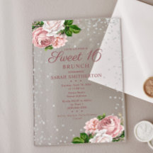 Roze Bloemrozen Zilver Glitter Zoete 16 Brunch