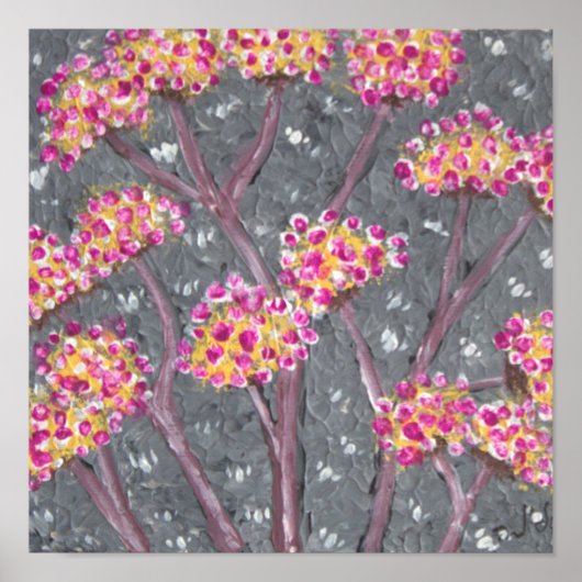 Roze Bloemschermen Poster (Voorkant)