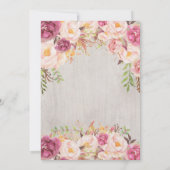 Roze bloemschildering Doop Kaart (Achterkant)