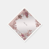 Roze Bloemservetten Servet (Hoek)