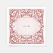 Roze bloemservetten servet (Voorkant)