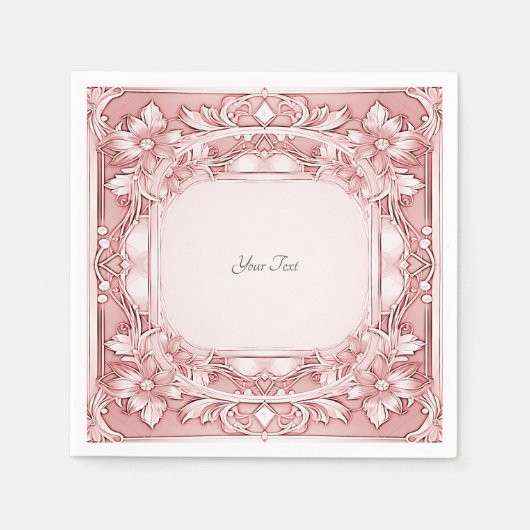 Roze bloemservetten servet (Voorkant)