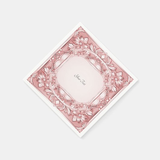 Roze bloemservetten servet (Hoek)