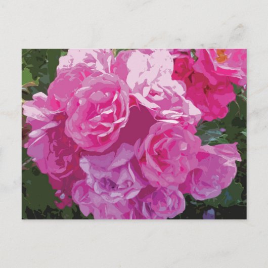 Roze bloemsierkunst briefkaart (Voorkant)