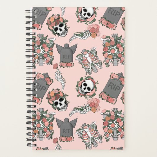 Roze bloemskelet planner (Voorkant)