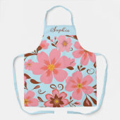 Roze Bloemstemming – Pastel Vibes-Retro bloemen Schort (Voorkant)