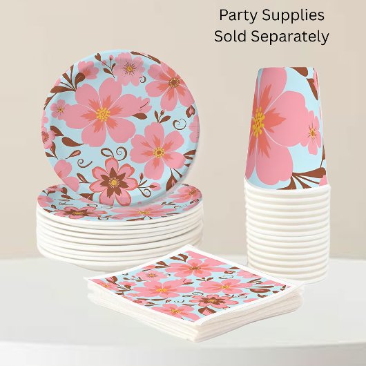 Roze Bloemstemming – Pastel Vibes-Retro bloemen Servet