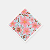 Roze Bloemstemming – Pastel Vibes-Retro bloemen Servet (Hoek)