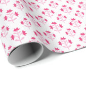 Roze bloemstengel cadeaupapier (Rol Hoek)