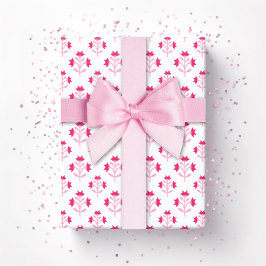 Roze bloemstengel cadeaupapier
