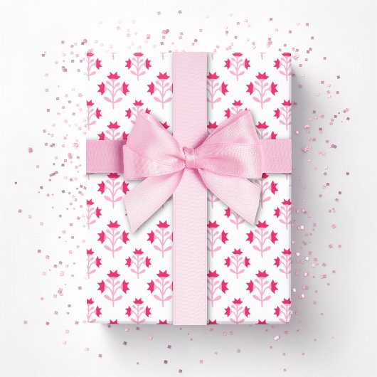 Roze bloemstengel cadeaupapier