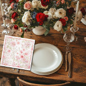 Roze bloemstengels  servet