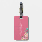 Roze Bloemstethoscoop Hartverpleegkundige Bagagelabel (Achterkant verticaal)