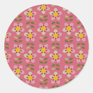Roze Bloemsticker - Bloom & Stick Ronde Sticker
