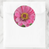 roze bloemsticker ronde sticker (Tas)