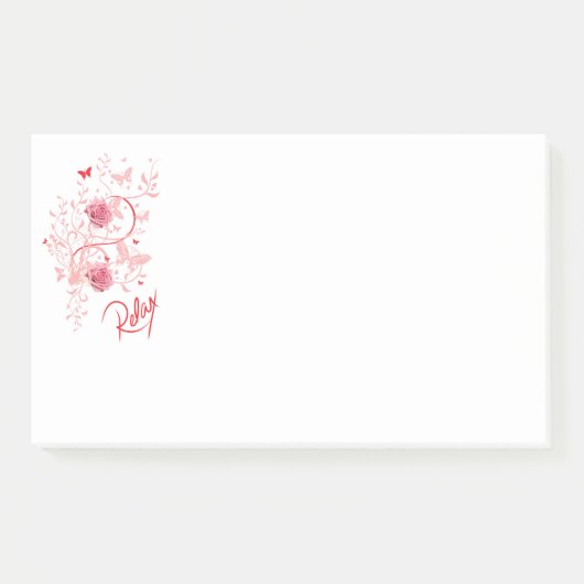 Roze bloemstickers om te ontspannen post-it® notes (Voorkant)