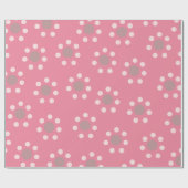 Roze bloemstip inpakpapier (Vlak)