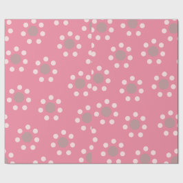 Roze bloemstip inpakpapier