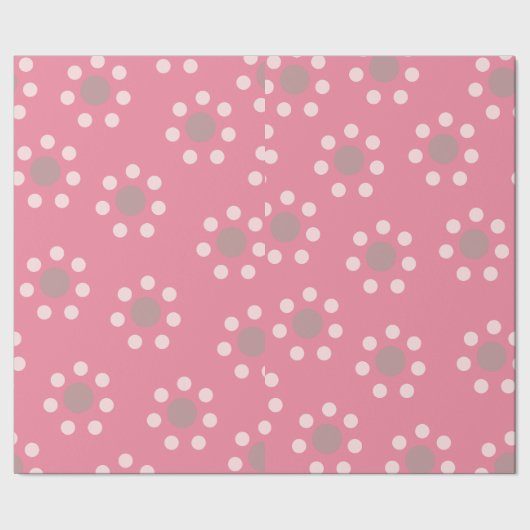 Roze bloemstip inpakpapier (Zoom)