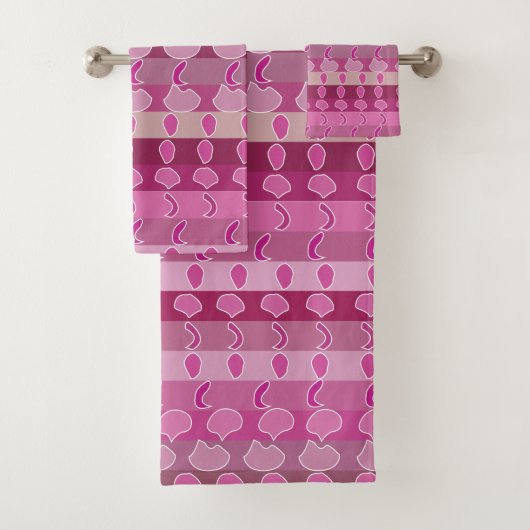 Roze bloemstreep bad handdoek (Insitu)
